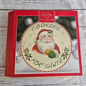 Lenox Holiday Cookies for Santa Plate Christmas Original Box